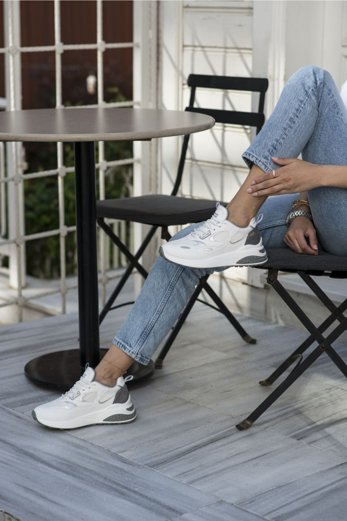 David Kadin Beyaz Garnili Sneaker