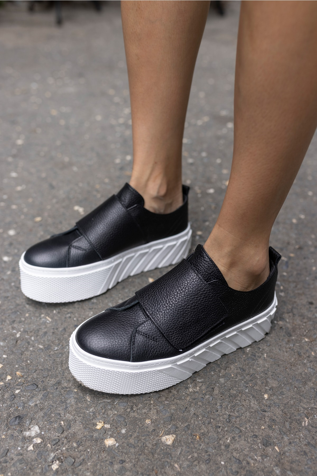 Carrola Kadin Siyah Gercek Deri Sneaker