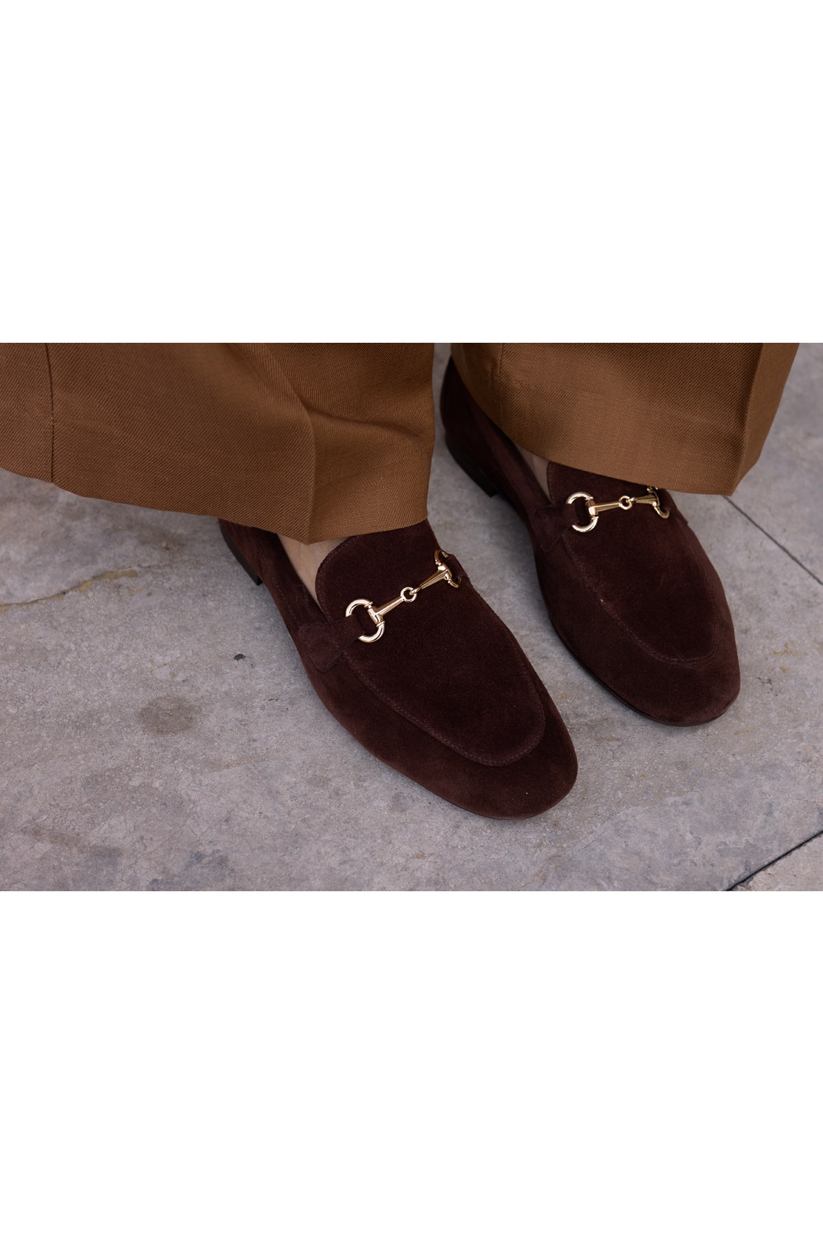 GEOLA KADİN KAHVE GERCEK DERİ SÜET LOAFER AYAKKABİ