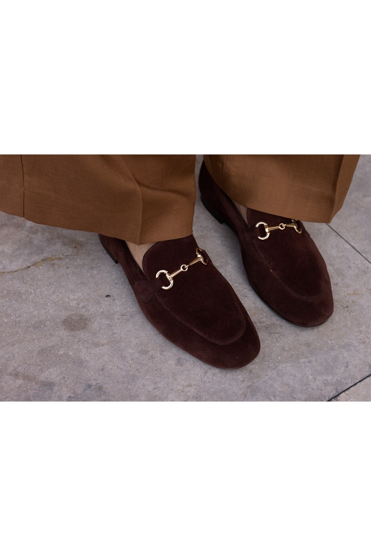GEOLA KADİN KAHVE GERCEK DERİ SÜET LOAFER AYAKKABİ