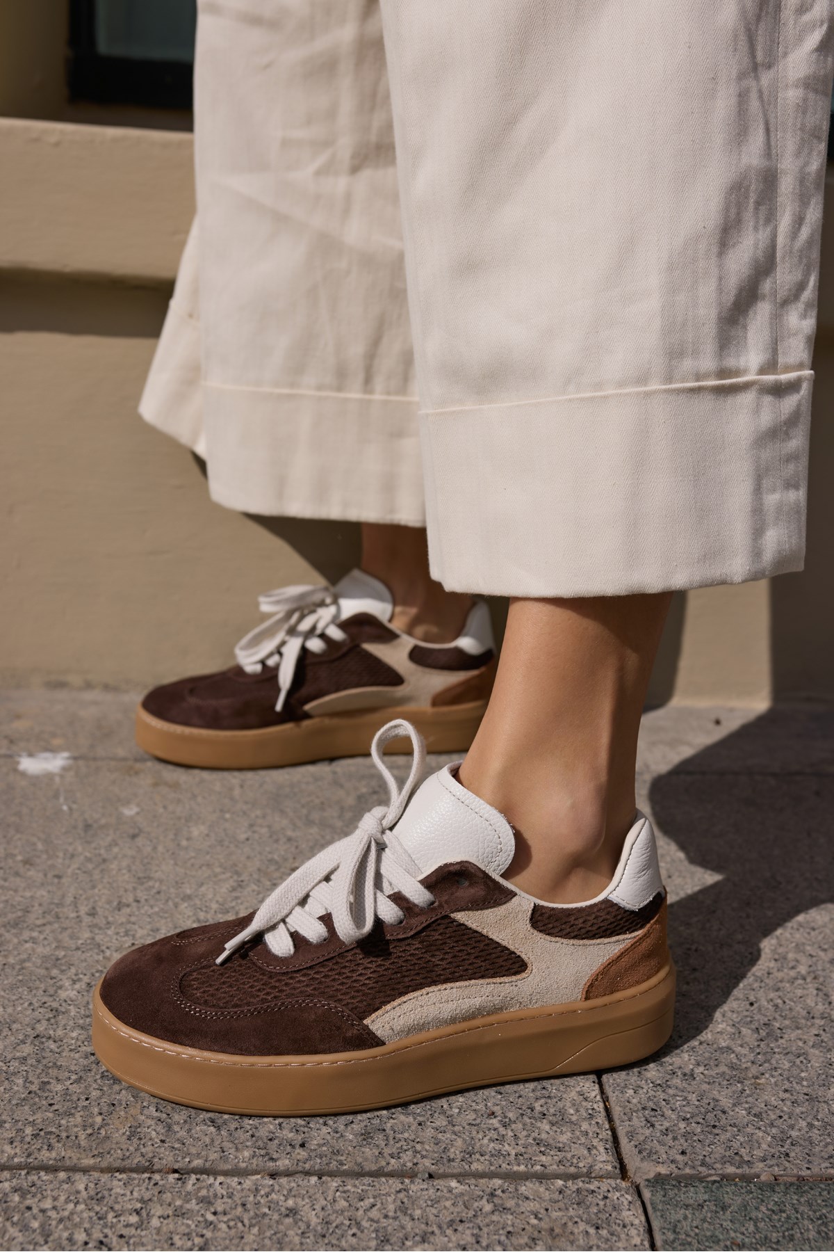 ALCOY KADİN KAHVE GERCEK DERİ SUET SNEAKER