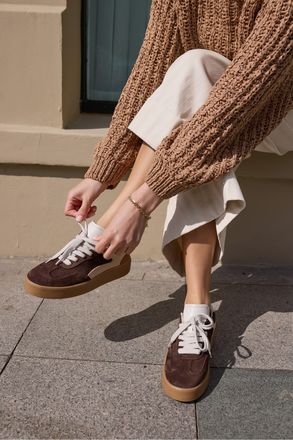 ALCOY KADİN KAHVE GERCEK DERİ SUET SNEAKER