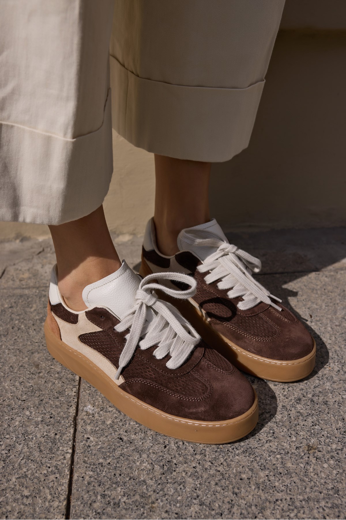 ALCOY KADİN KAHVE GERCEK DERİ SUET SNEAKER