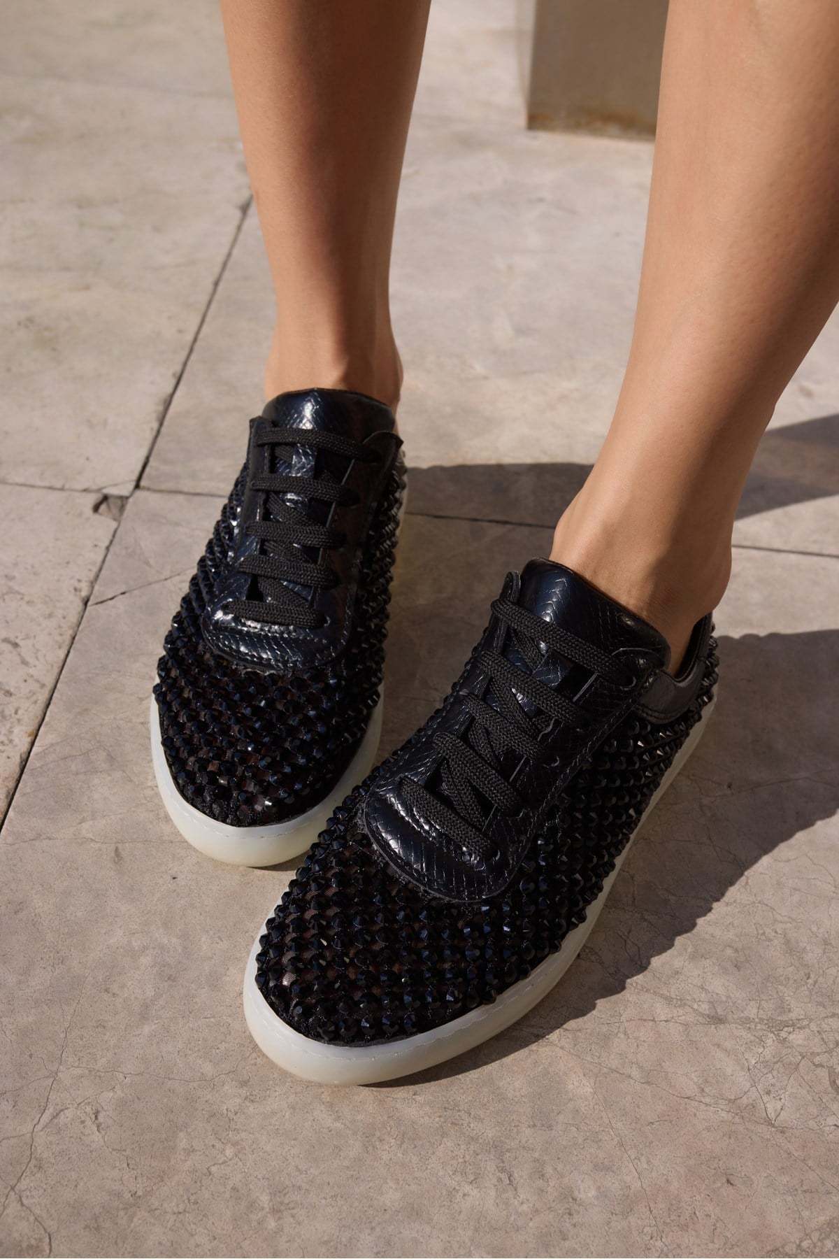CEDY KADIN SIYAH SIAYH FILE TAS DETAY SNEAKER