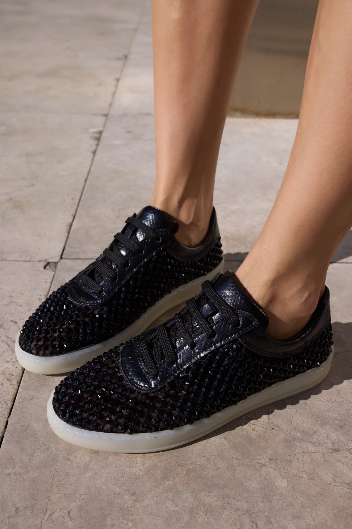 CEDY KADIN SIYAH SIAYH FILE TAS DETAY SNEAKER