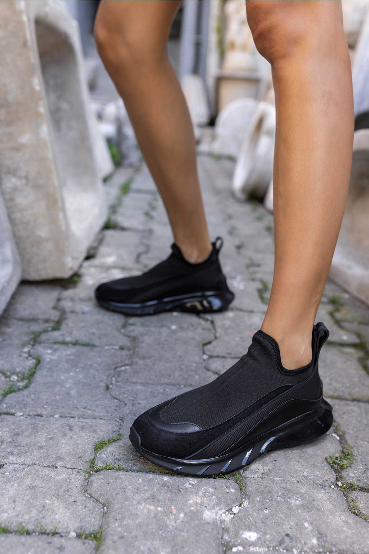 Calole Kadın Siyah Trıko Spor Sneakers