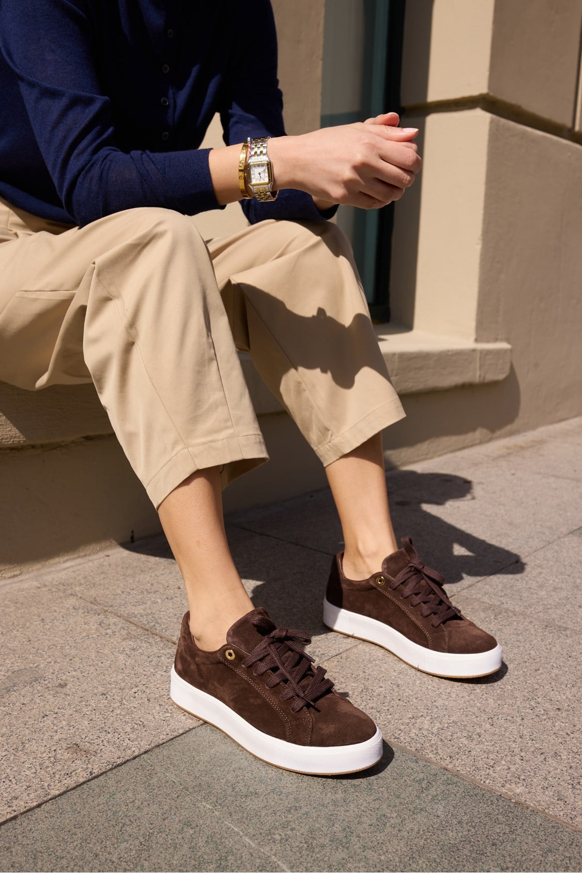 ZALVİRO KADİN KAHVE GERCEK DERİ SÜET BAGCIKLI SNEAKER