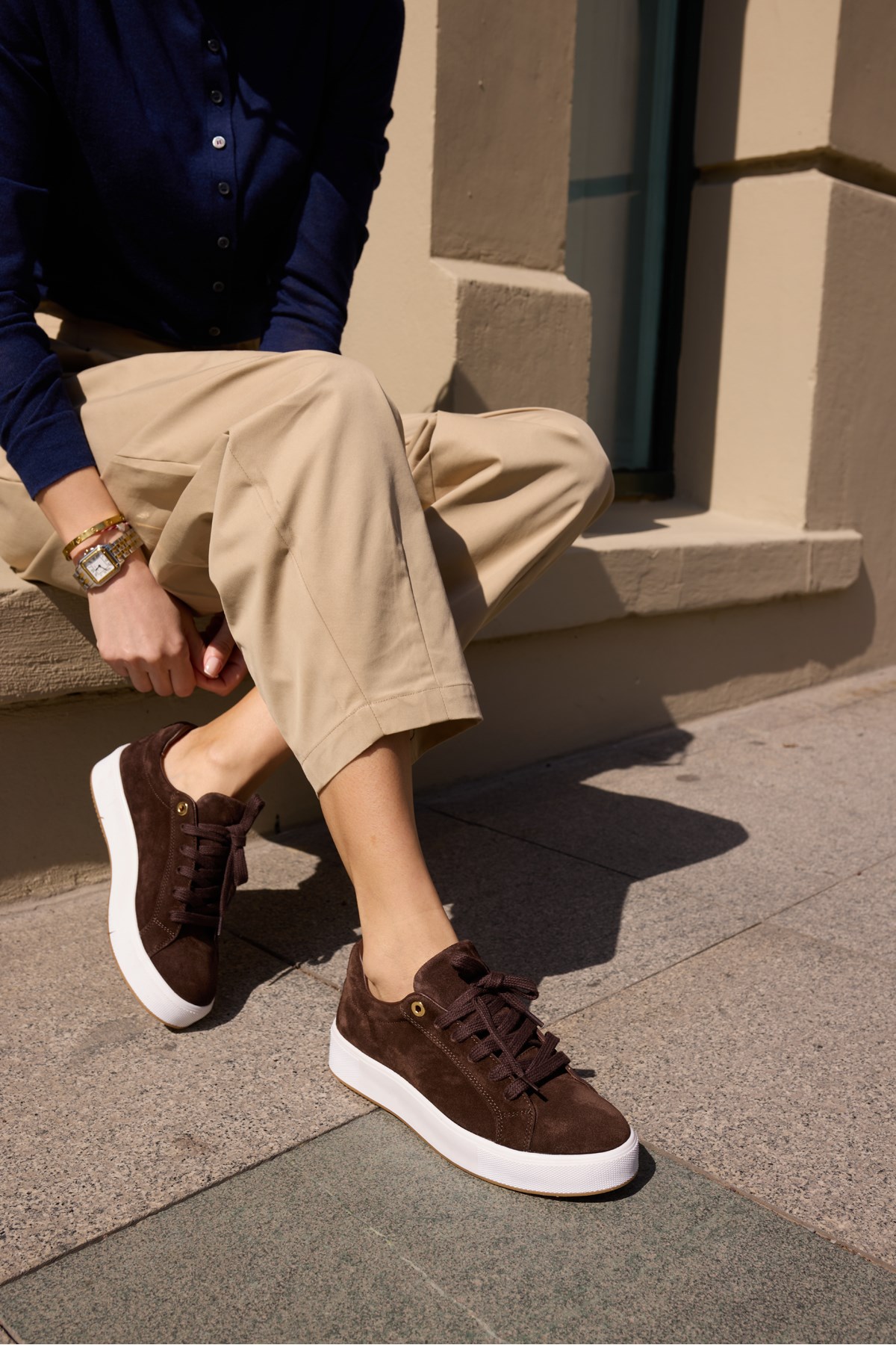 ZALVİRO KADİN KAHVE GERCEK DERİ SÜET BAGCIKLI SNEAKER