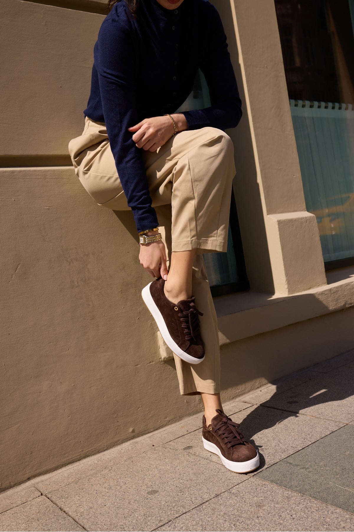 ZALVİRO KADİN KAHVE GERCEK DERİ SÜET BAGCIKLI SNEAKER