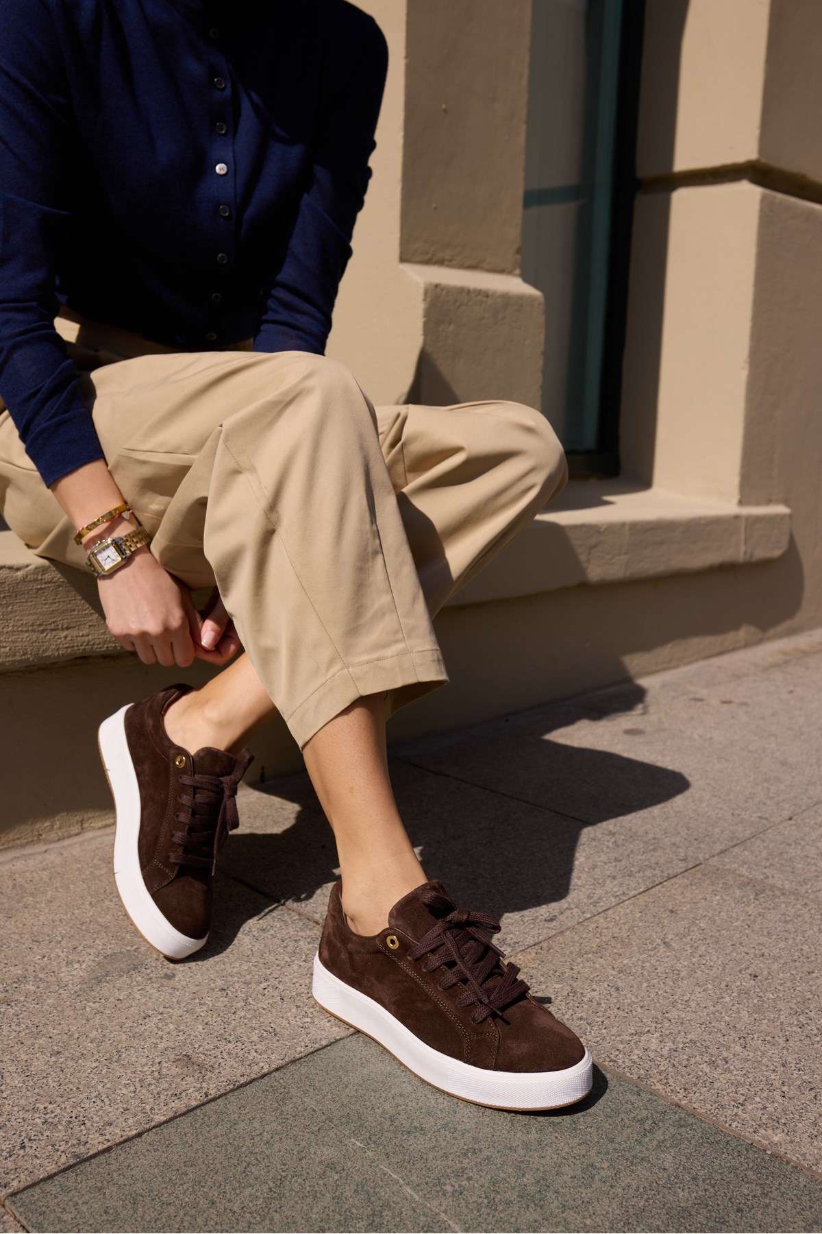 ZALVİRO KADİN KAHVE GERCEK DERİ SÜET BAGCIKLI SNEAKER