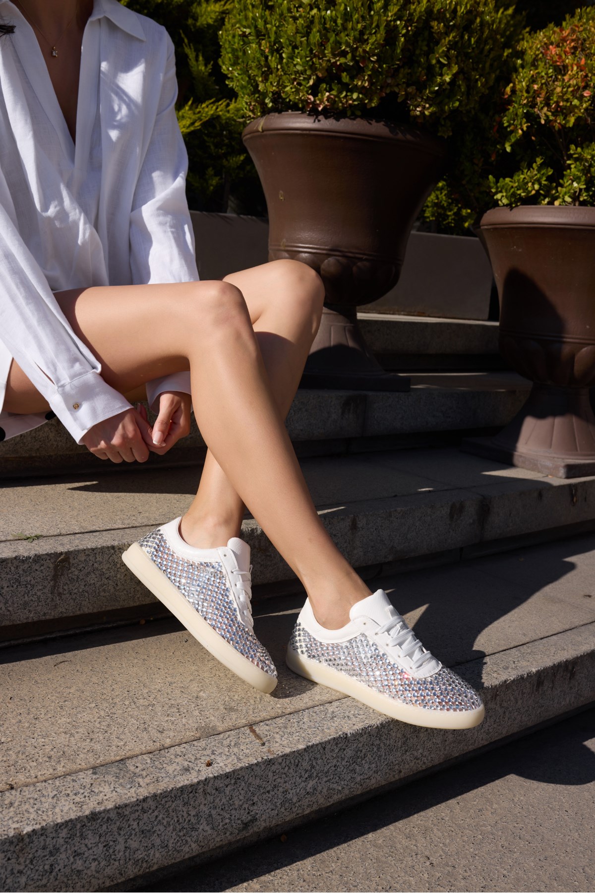 CEDY KADIN BEYAZ TAS FILE DETAY BAGCIKLI SNEAKER