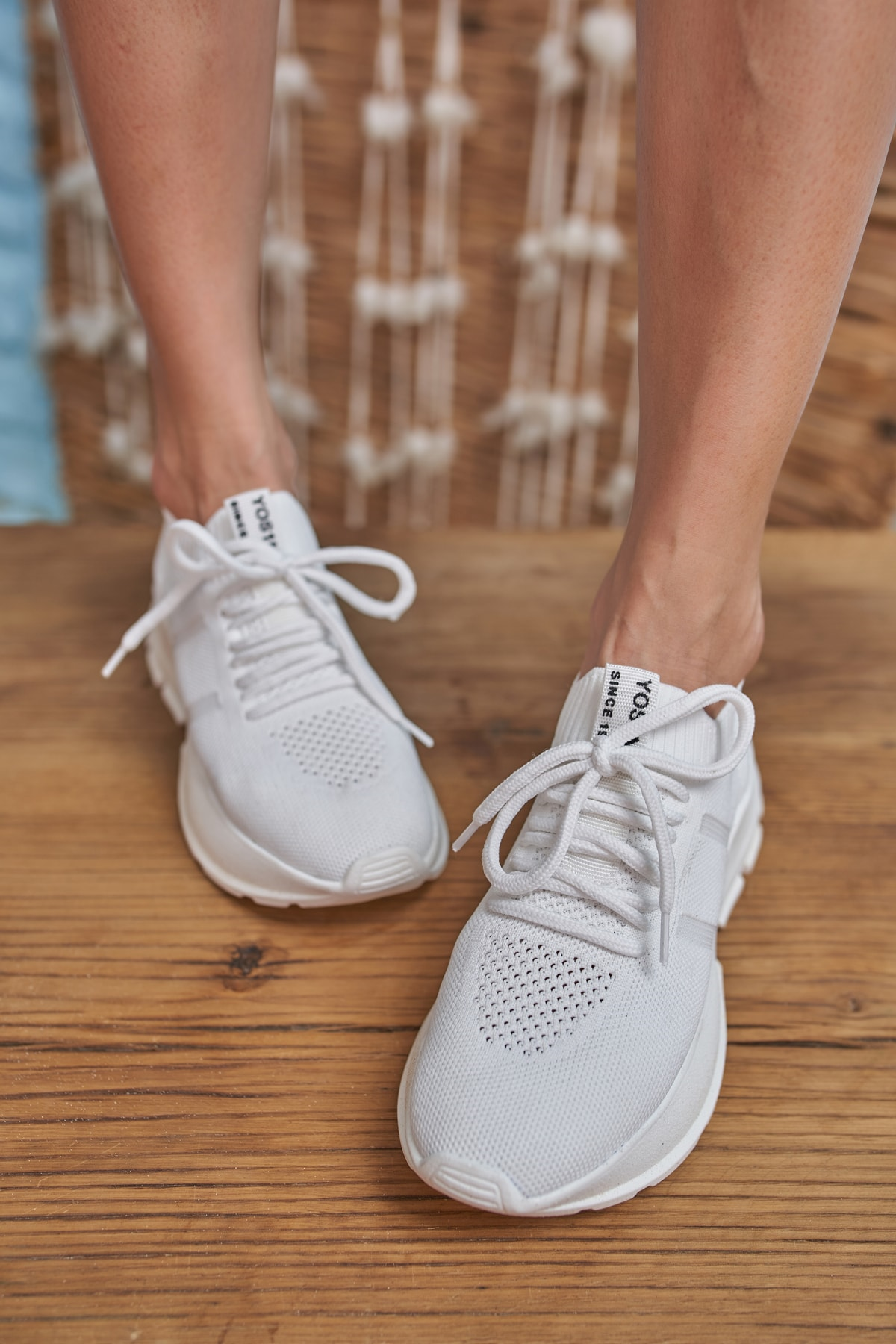 Giulla Kadın Beyaz Trıko Sneakers