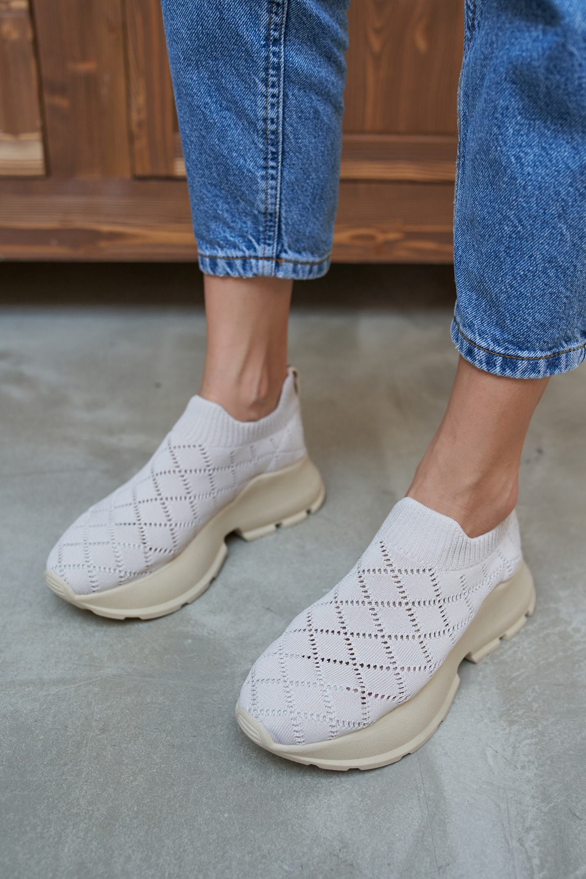 Alice Kadın Sari Trıko Sneakers