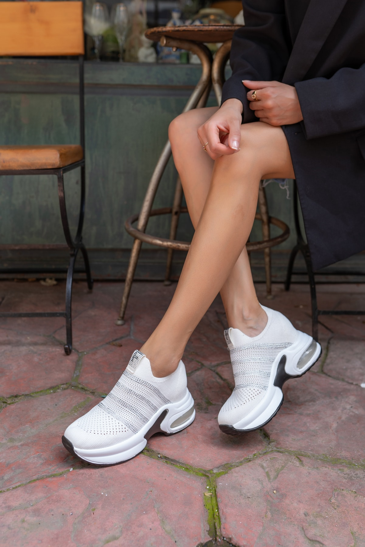 Sabina Kadin Nude Tas Detay Gızlı Topuk Sneakers