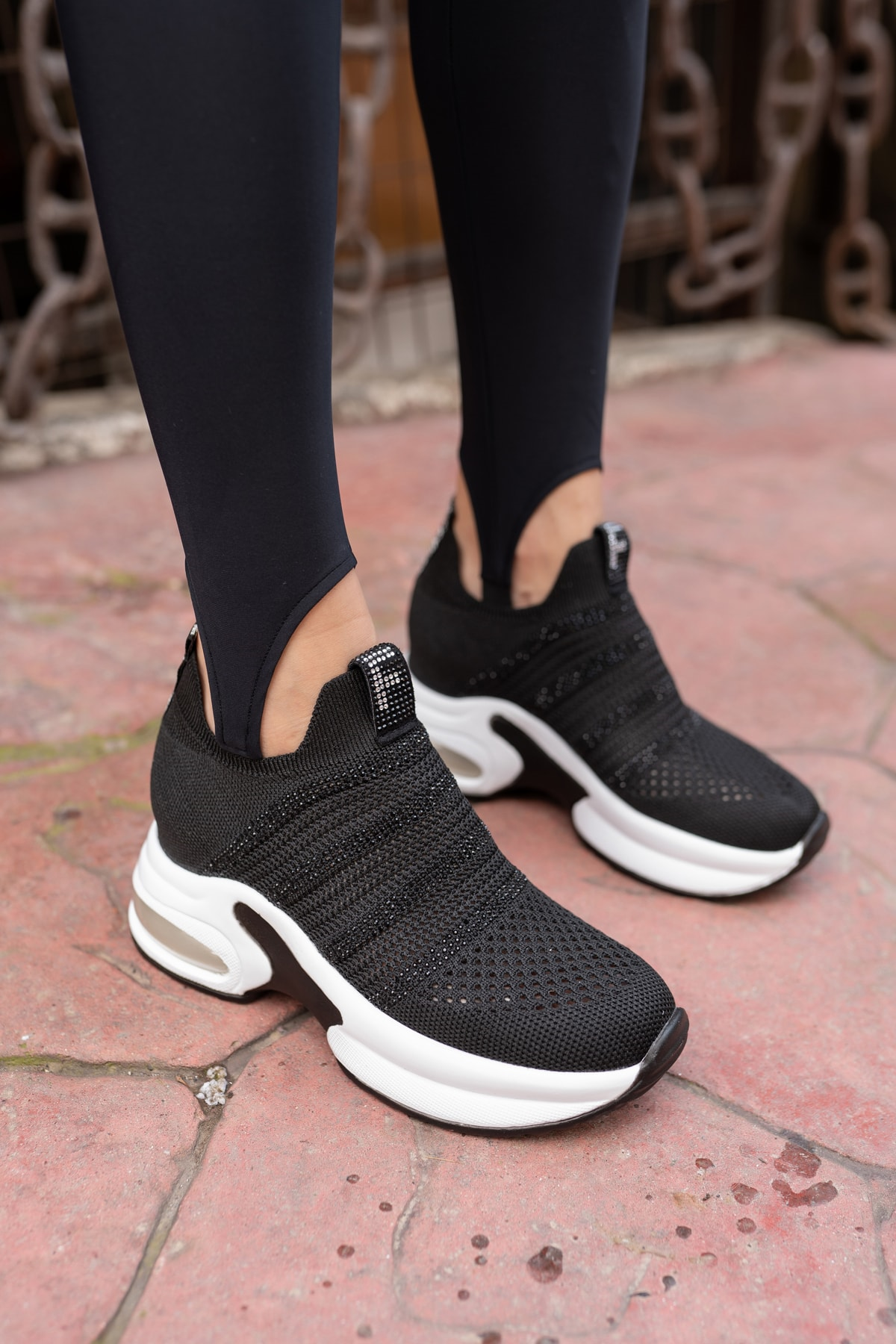 Sabina Kadin Nude Tas Detay Gızlı Topuk Sneakers
