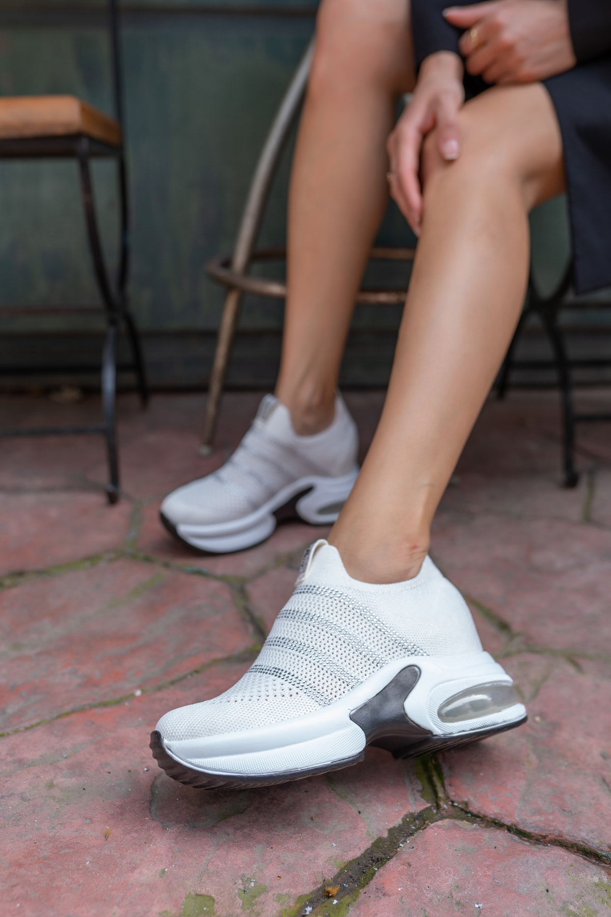 Sabina Kadin Nude Tas Detay Gızlı Topuk Sneakers
