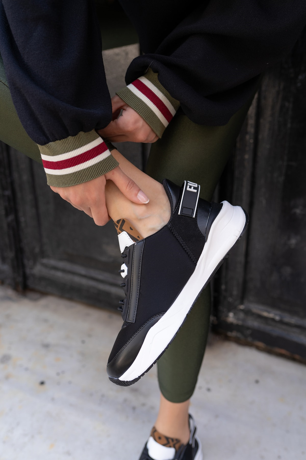 Jannıca Kadin Nude Scuba Kumas Detay Sneakers