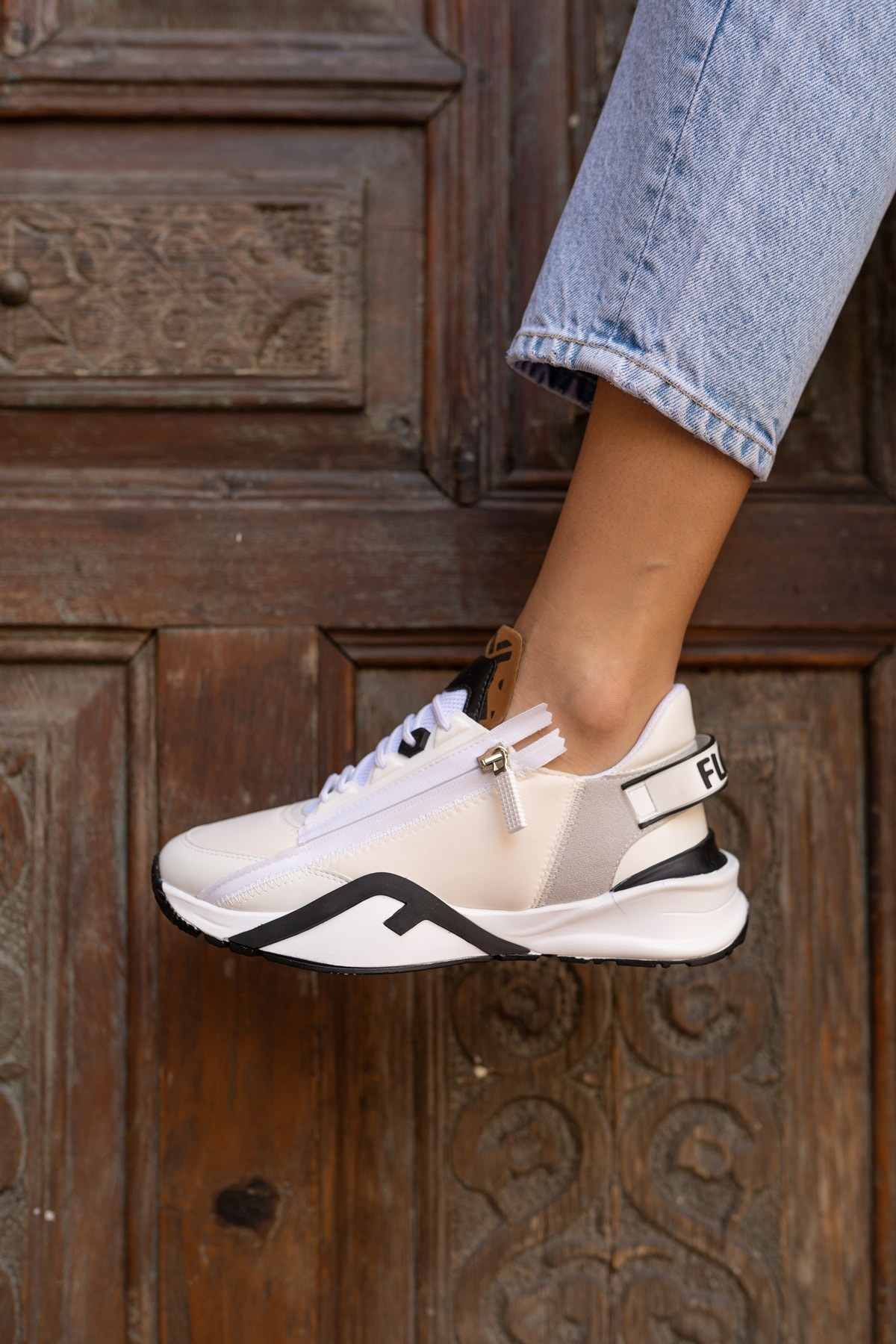 Jannıca Kadin Nude Scuba Kumas Detay Sneakers