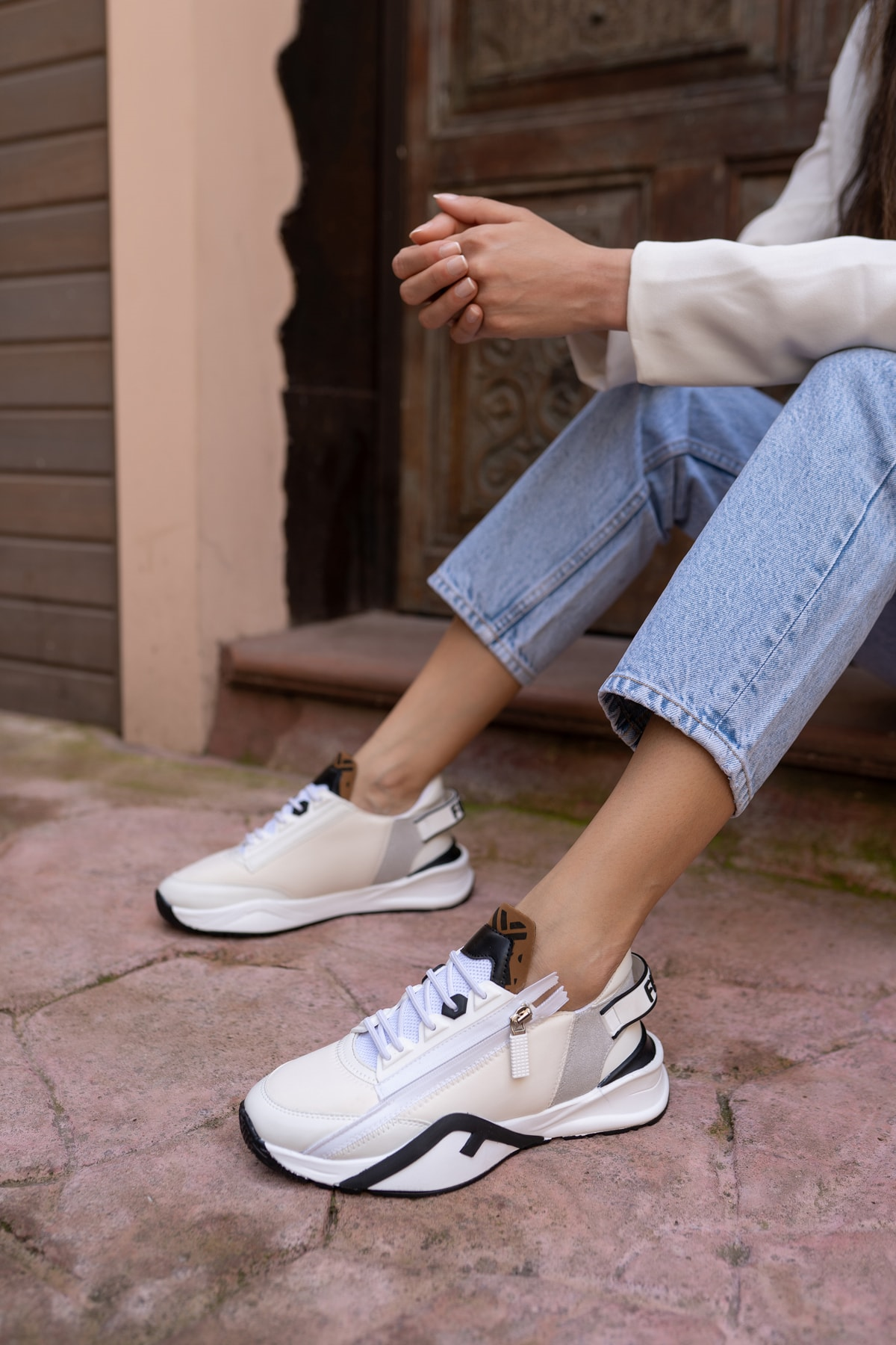 Jannıca Kadin Nude Scuba Kumas Detay Sneakers