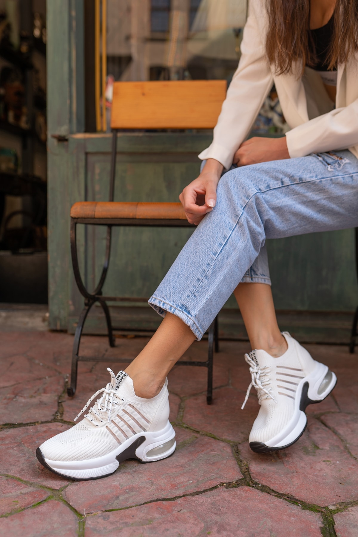 Woala Kadin Siyah Dolgu Topuk Sneakers