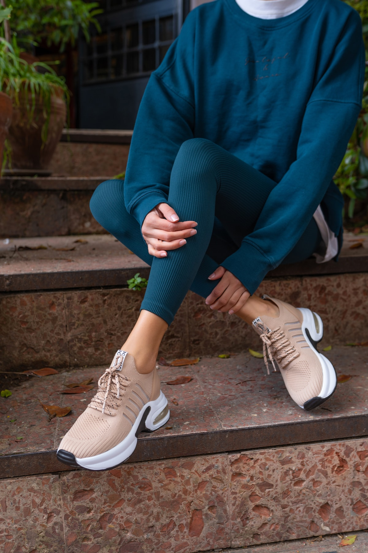 Woala Kadin Siyah Dolgu Topuk Sneakers
