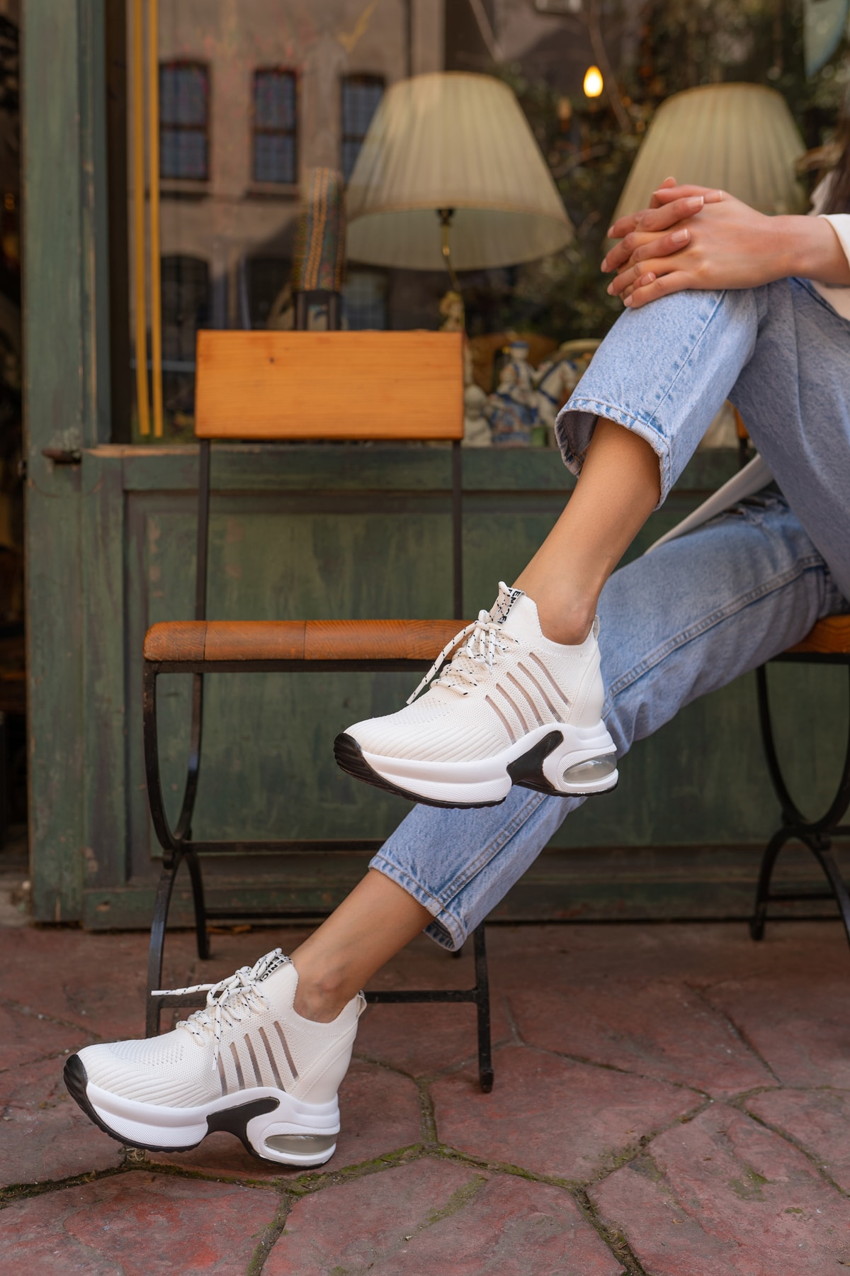 Woala Kadin Siyah Dolgu Topuk Sneakers