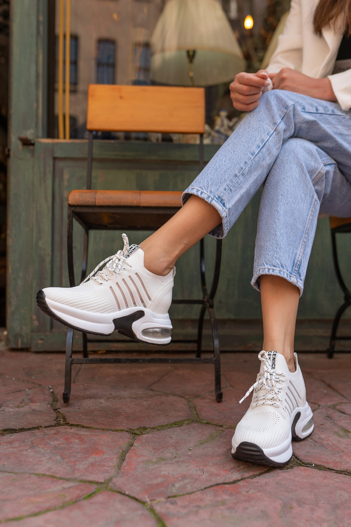 Woala Kadin Siyah Dolgu Topuk Sneakers