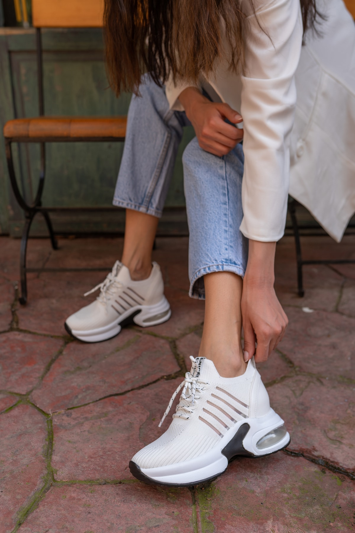 Woala Kadin Siyah Dolgu Topuk Sneakers
