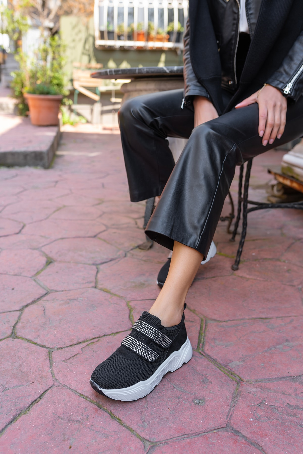 Daniel Kadin Siyah File Detay Sneakers
