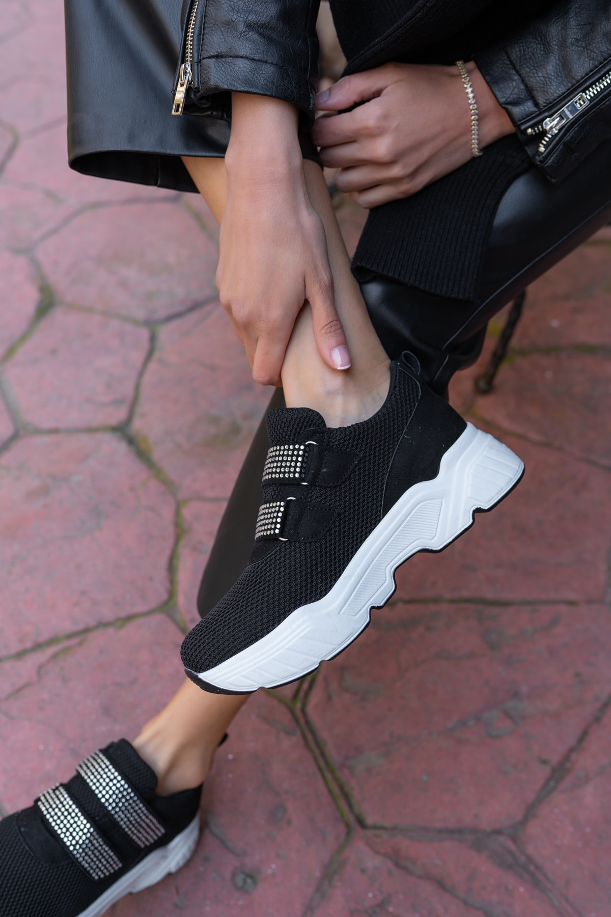 Daniel Kadin Siyah File Detay Sneakers