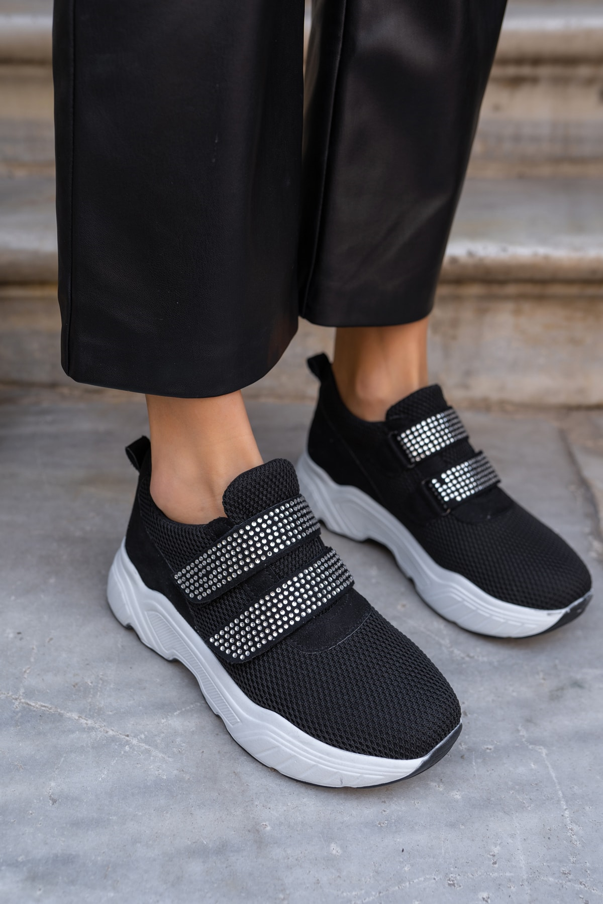 Daniel Kadin Siyah File Detay Sneakers