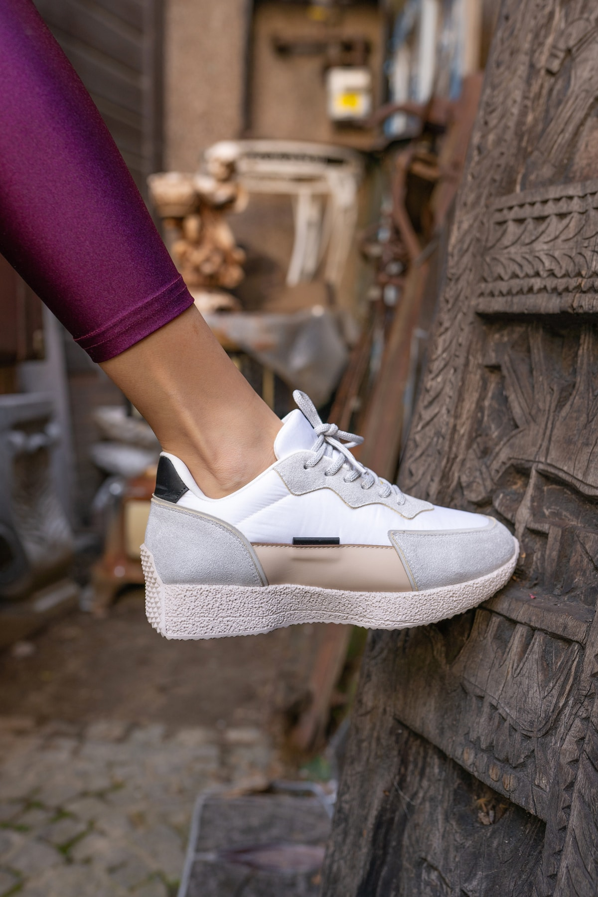 Vasile Kadin Beyaz Paraşüt Kumas Detay Sneakers