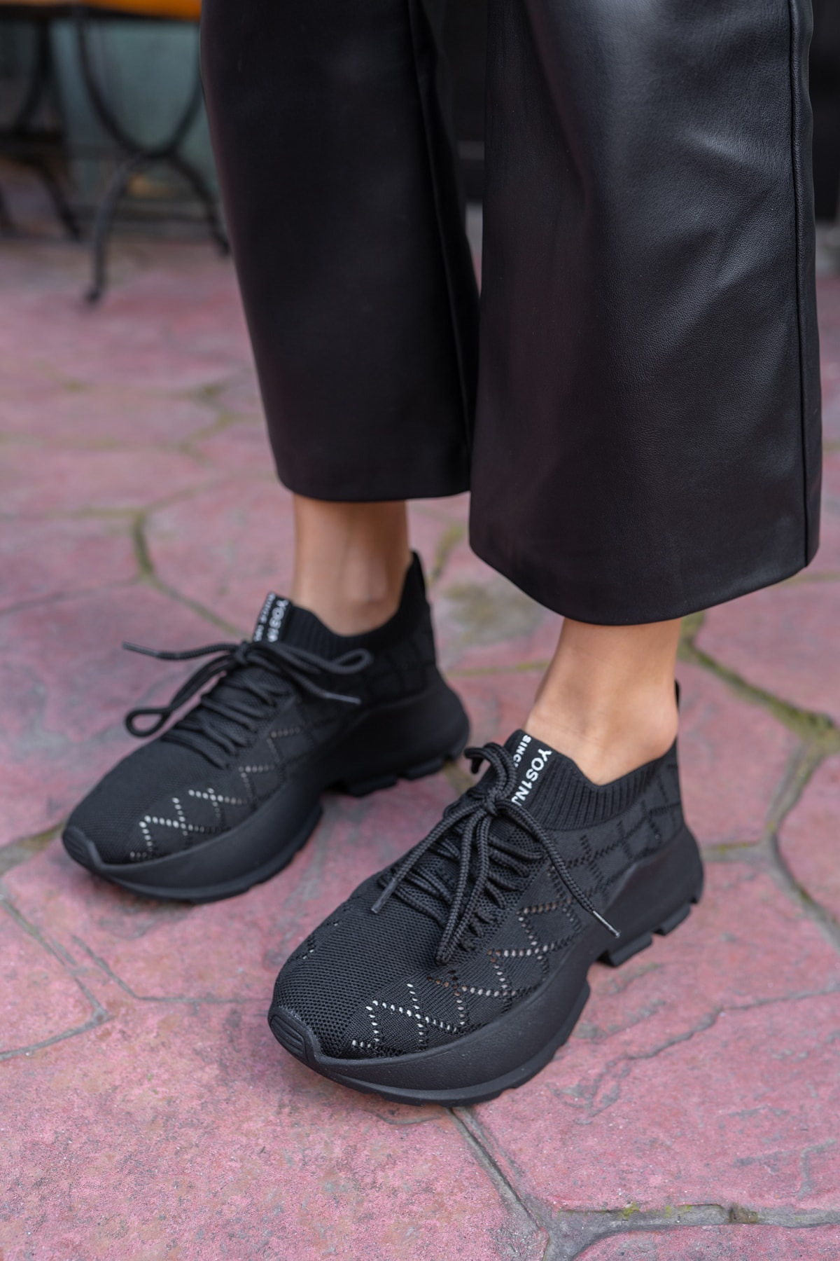 Yannis Kadin Beyaz Triko Sneakers