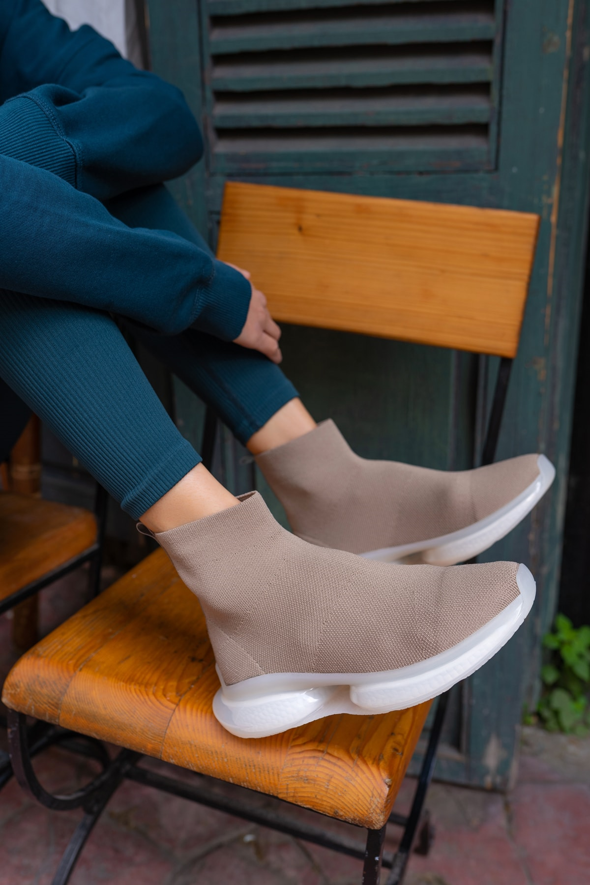 Alezy Kadın Gri Trıko Sneaker