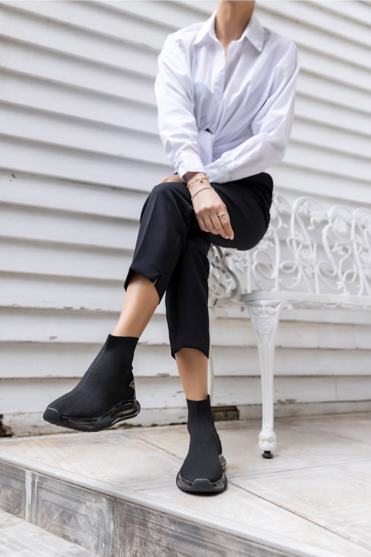 Damlalla Siyah Trıko Sneakers Bot