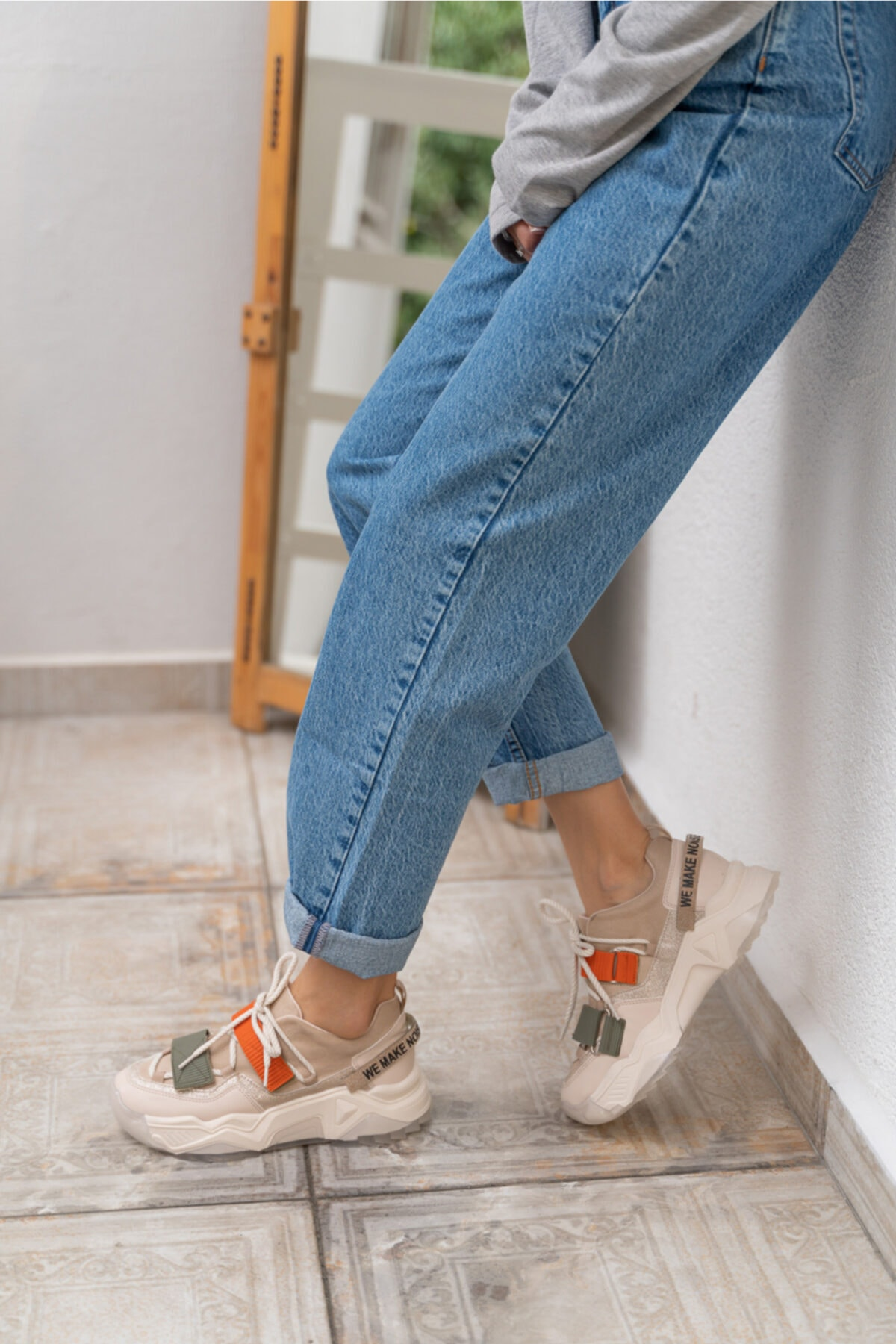 Brecka Kadin Gri Siyah Sneakers