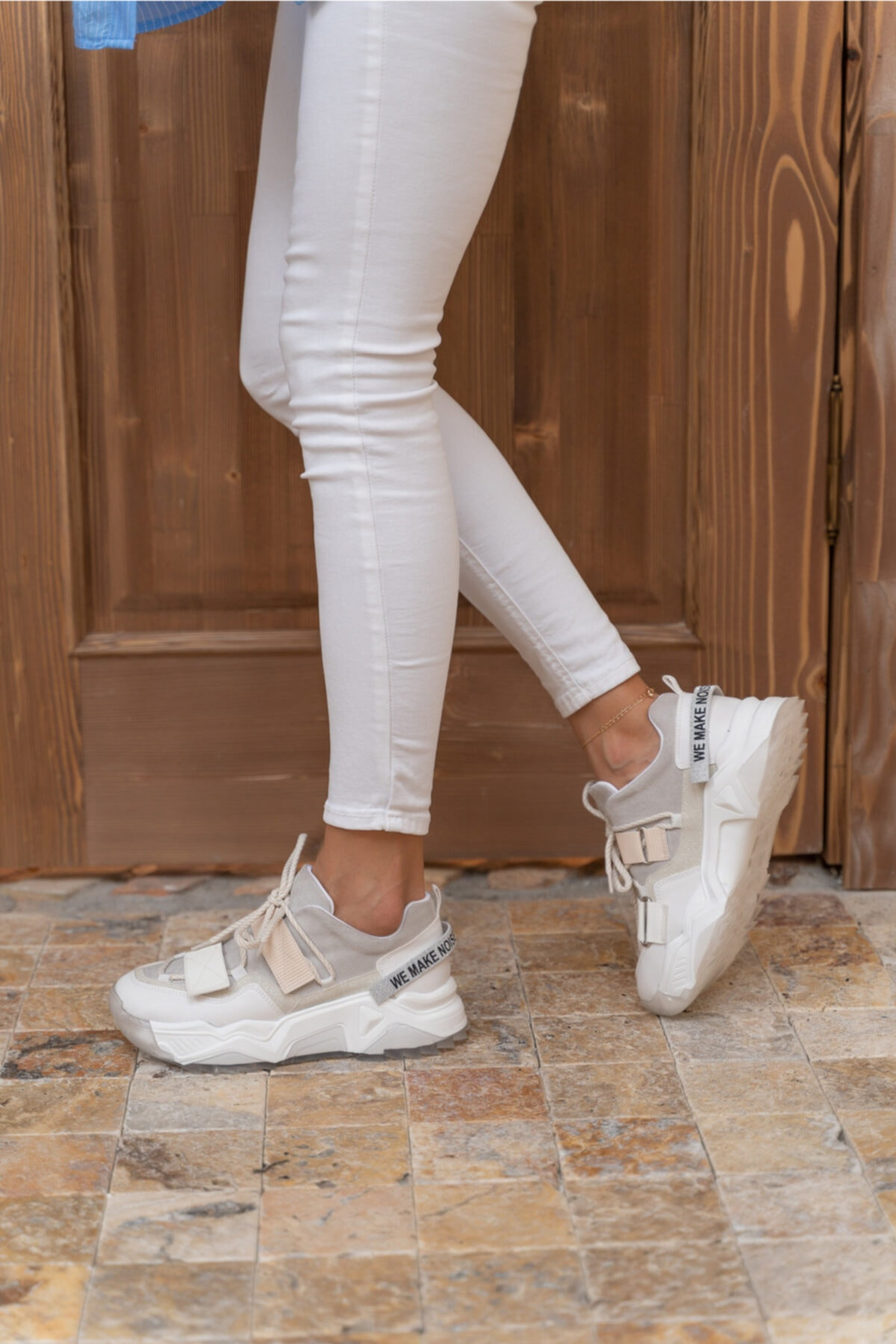 Brecka Kadin Gri Siyah Sneakers