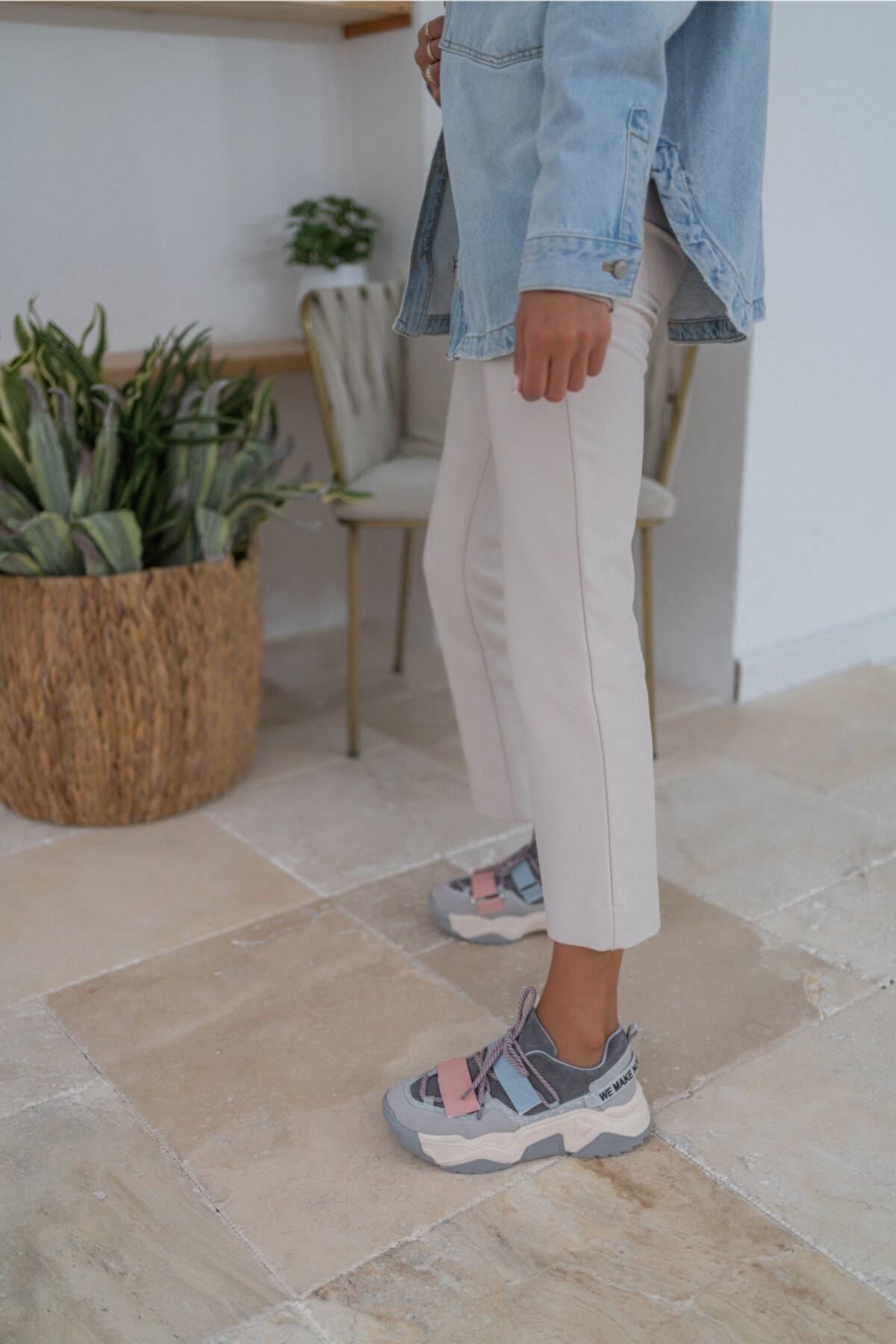 Brecka Kadin Gri Siyah Sneakers