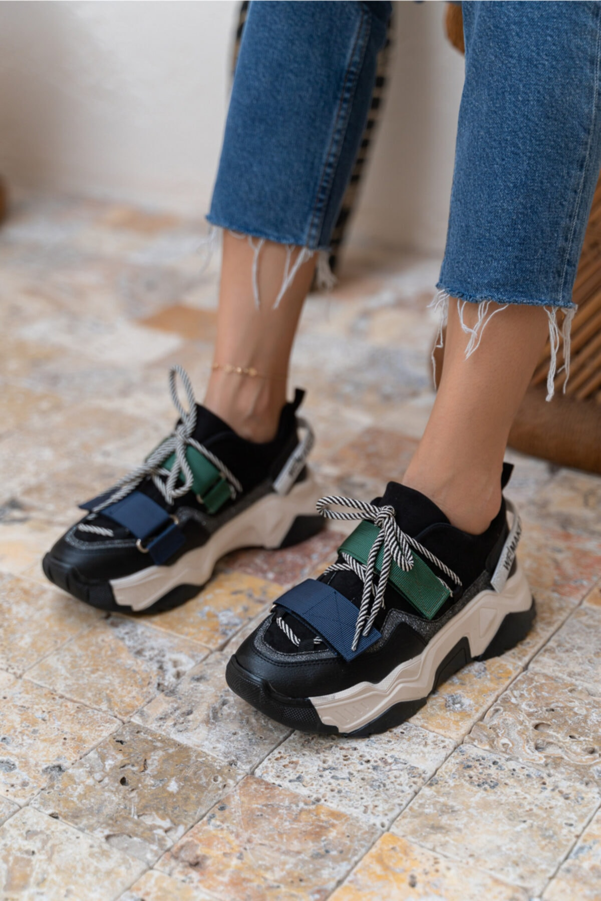 Brecka Kadin Gri Siyah Sneakers