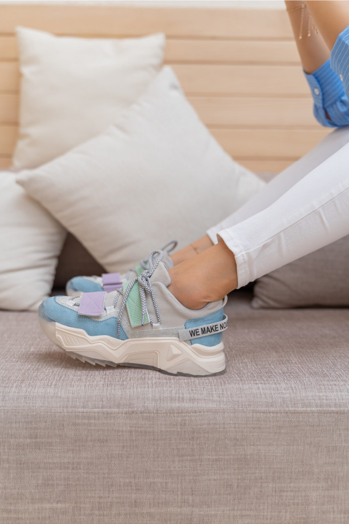 Brecka Kadin Gri Siyah Sneakers