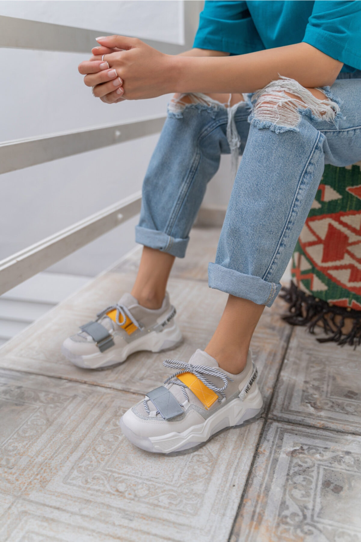 Brecka Kadin Gri Siyah Sneakers