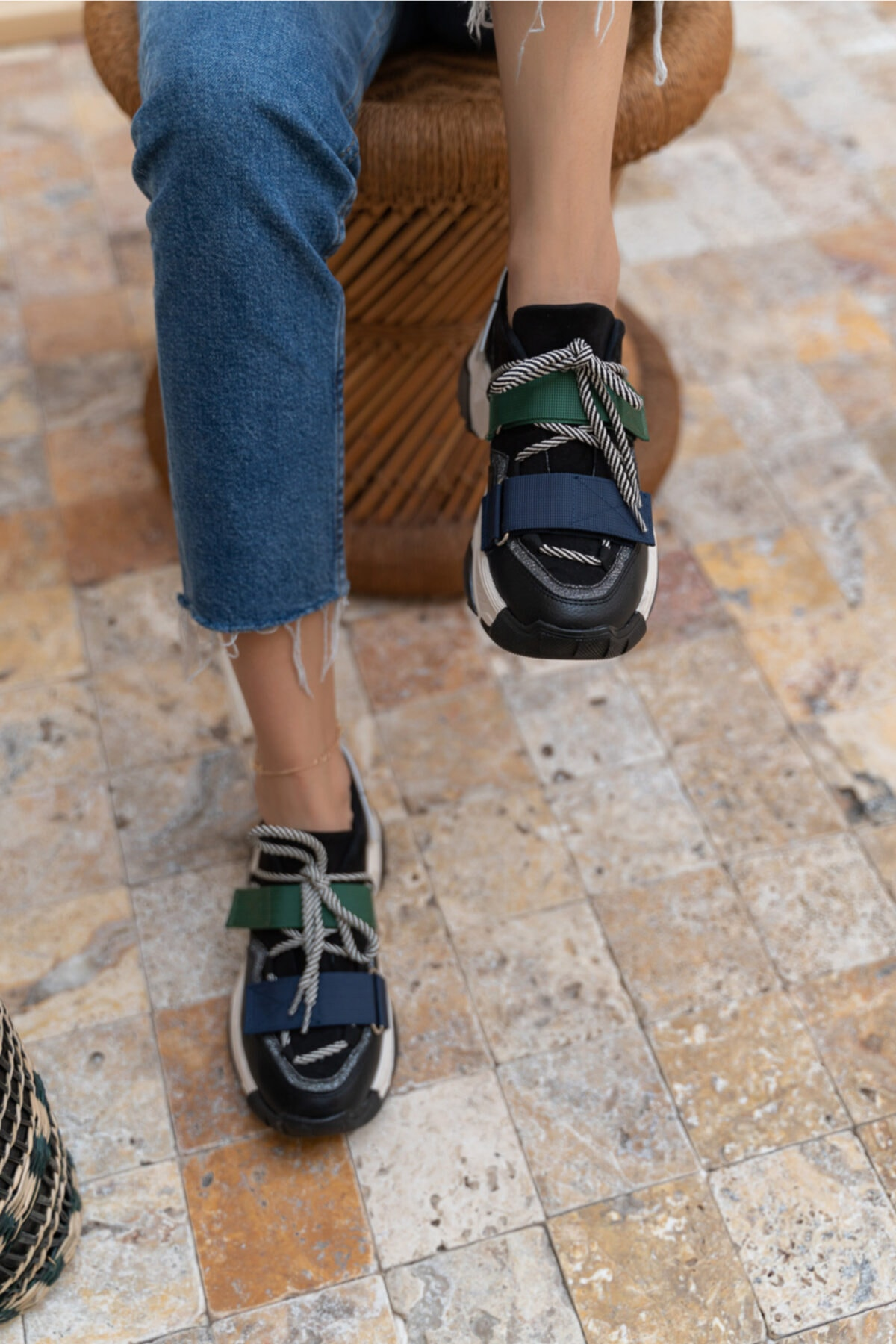 Brecka Kadin Gri Siyah Sneakers