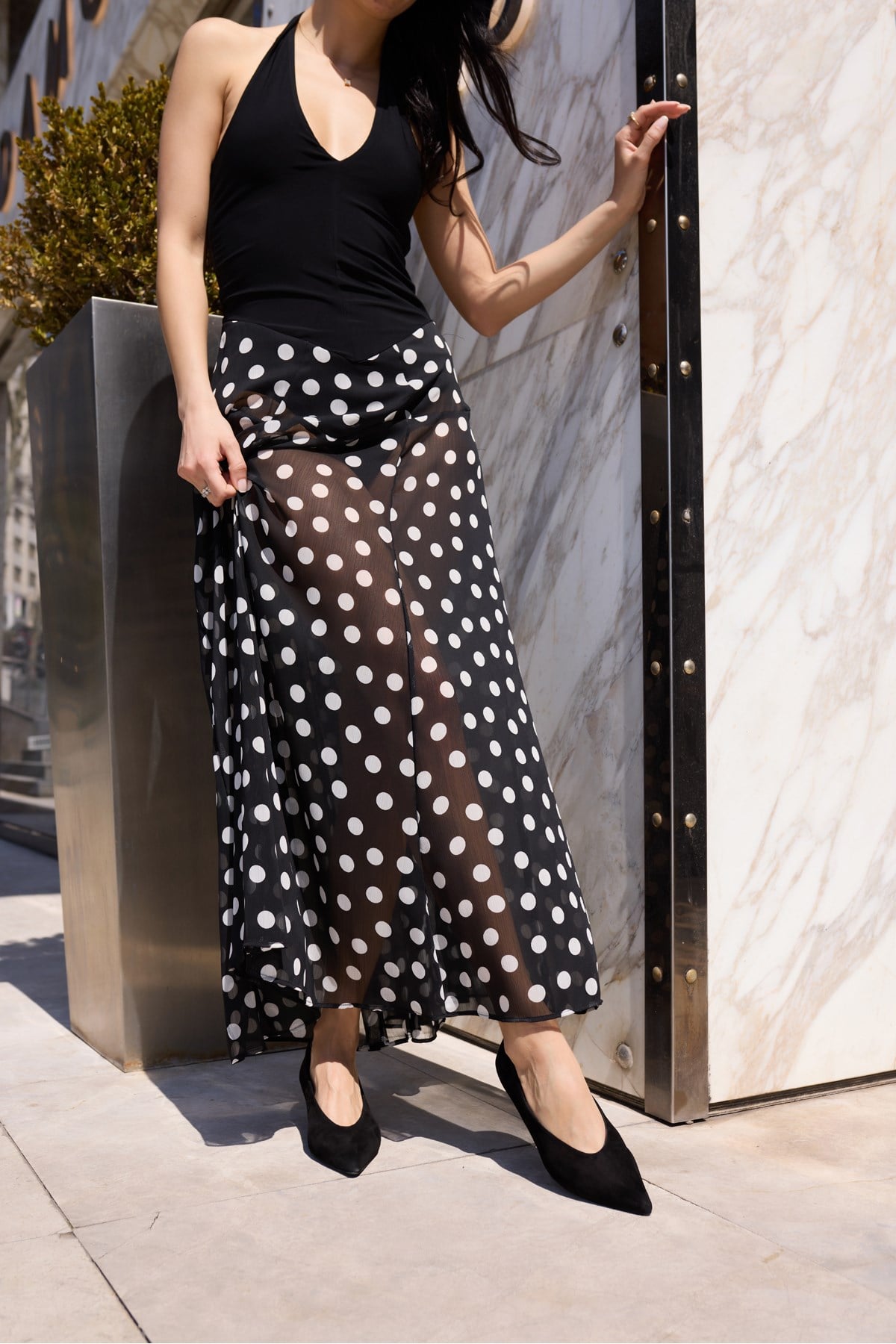 LURCETTA KADİN SİYAH SUET MINI TOPUKLU STILETTO