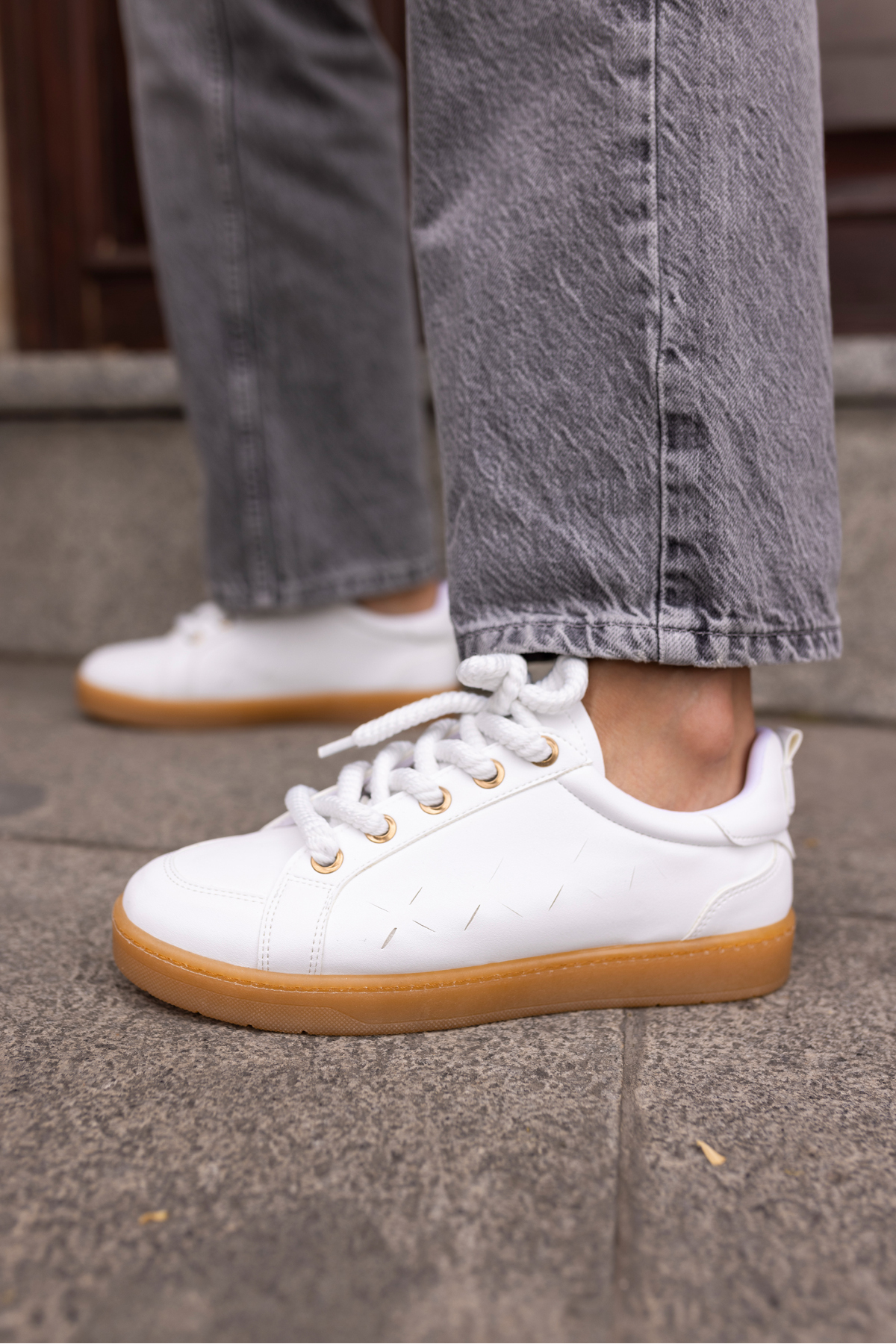 Fuedi Kadin Gümüş Örgu Ip Tarzi Sneaker