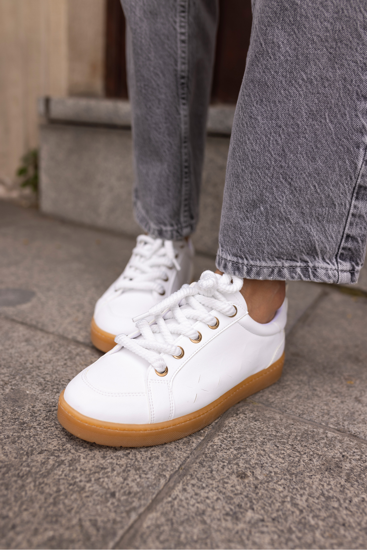 Fuedi Kadin Gümüş Örgu Ip Tarzi Sneaker