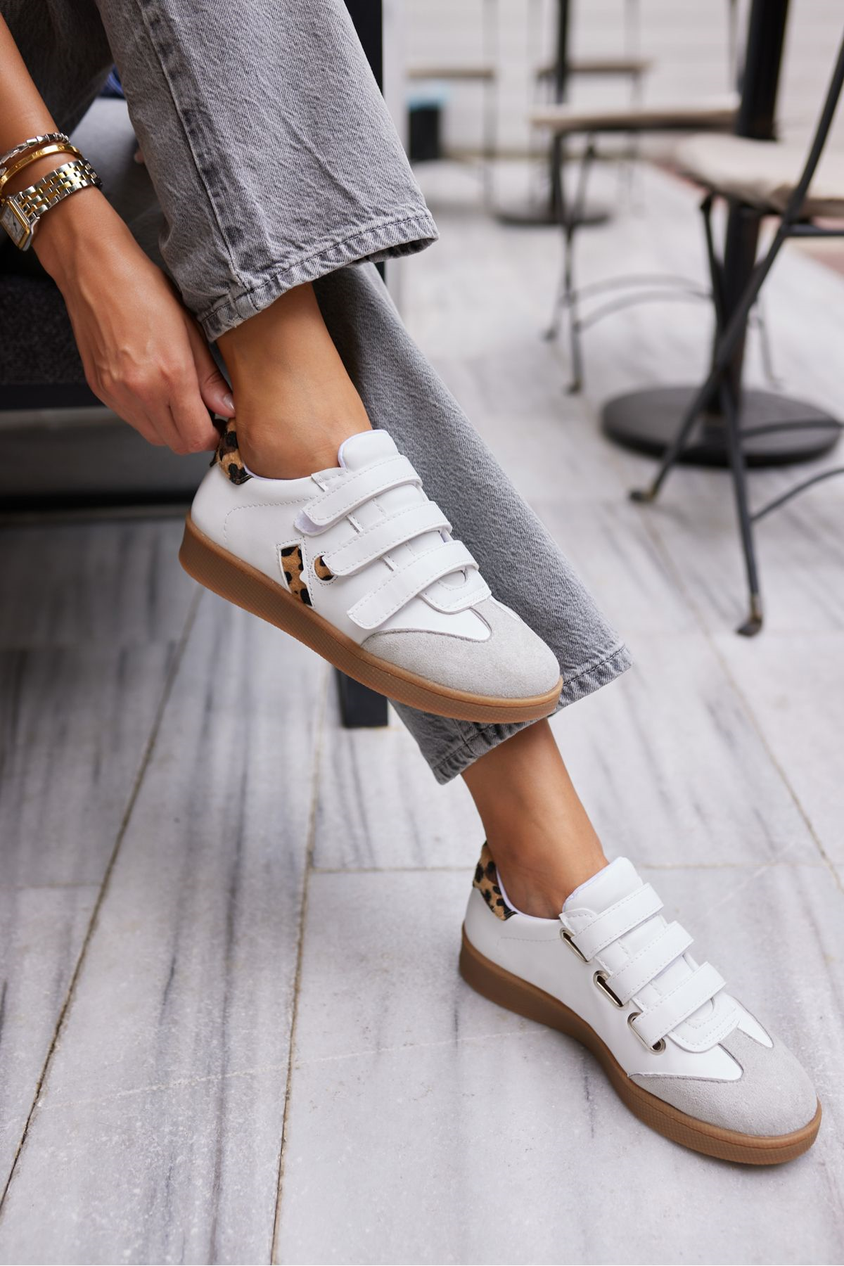 İSABEL KADIN LEOPAR CIRTLI KAUCUK TABANLİ SNEAKER