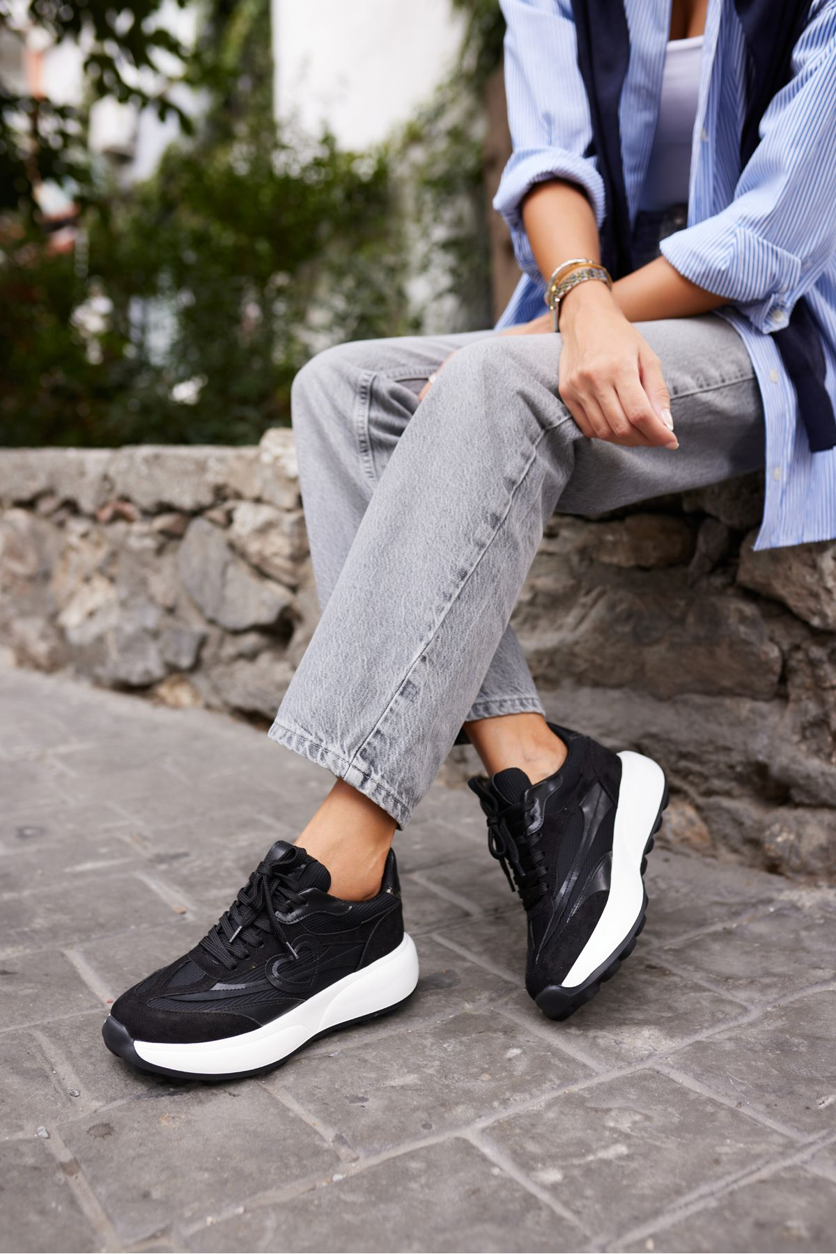 ORRO KADIN SİYAH EVA TABAN SNEAKERS