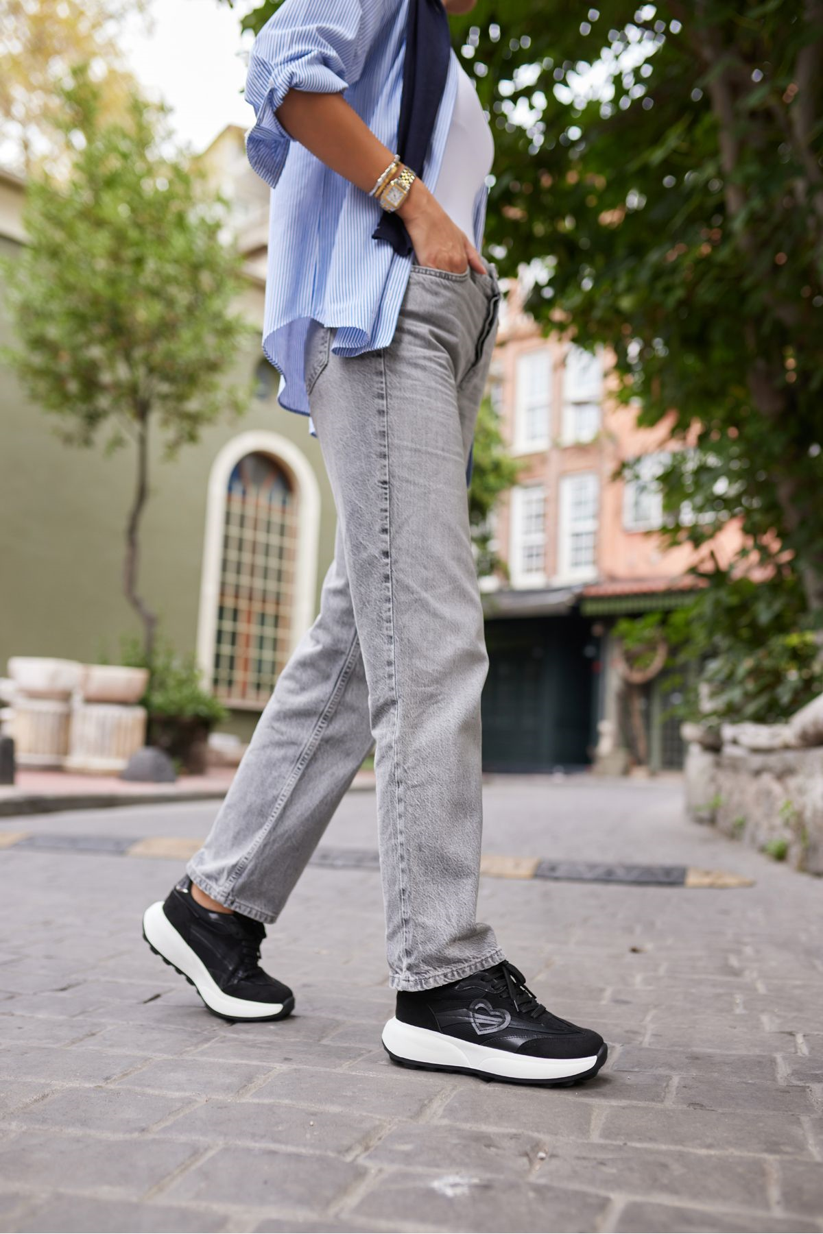 ORRO KADIN SİYAH EVA TABAN SNEAKERS