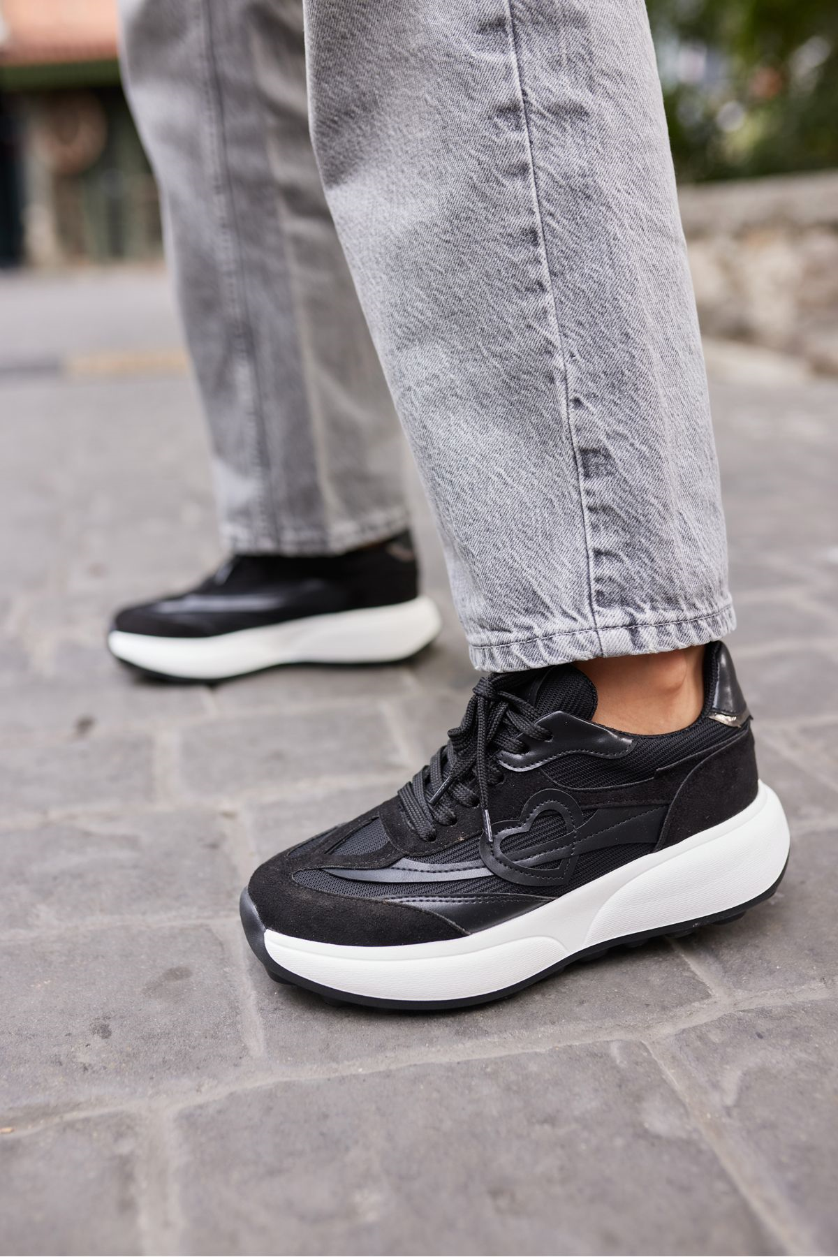 ORRO KADIN SİYAH EVA TABAN SNEAKERS