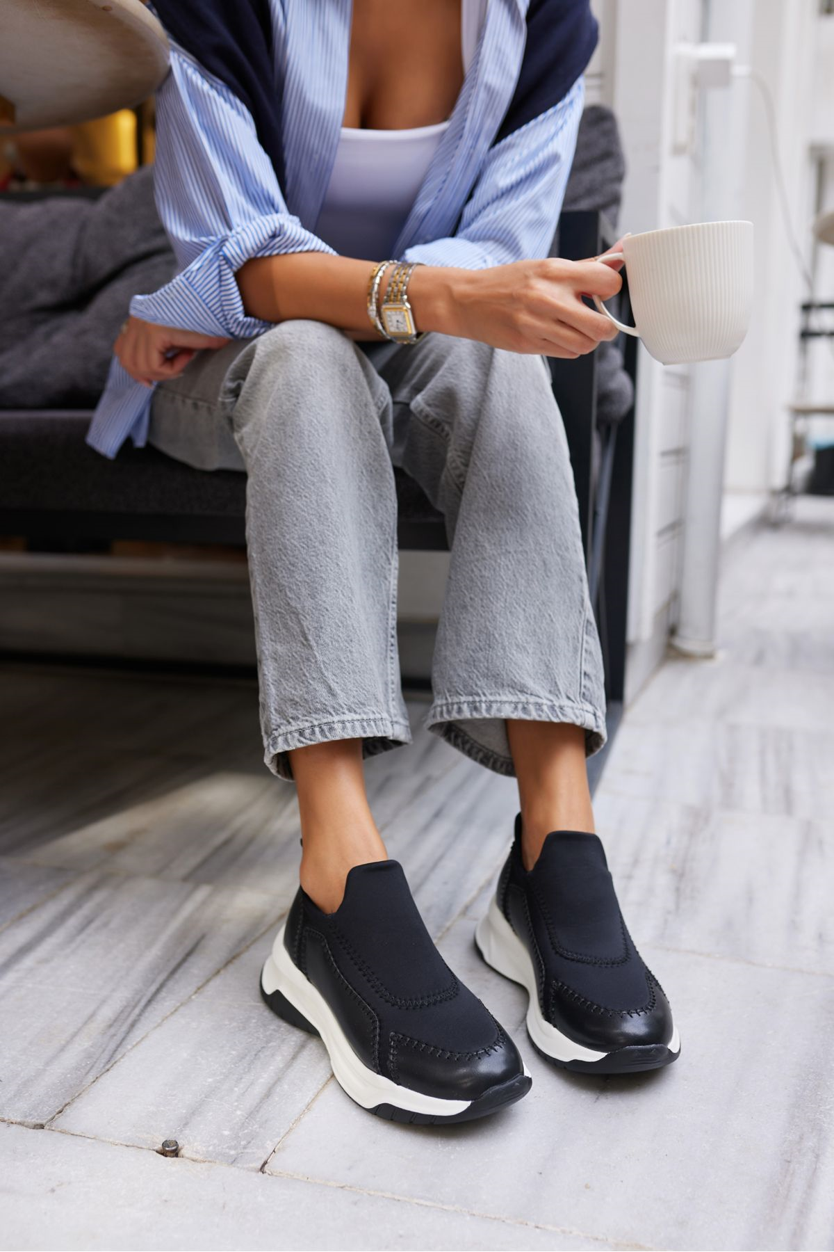 BOSETTİ KADİN VİZON DALGIÇ KUMAŞ EVA TABAN SNEAKER
